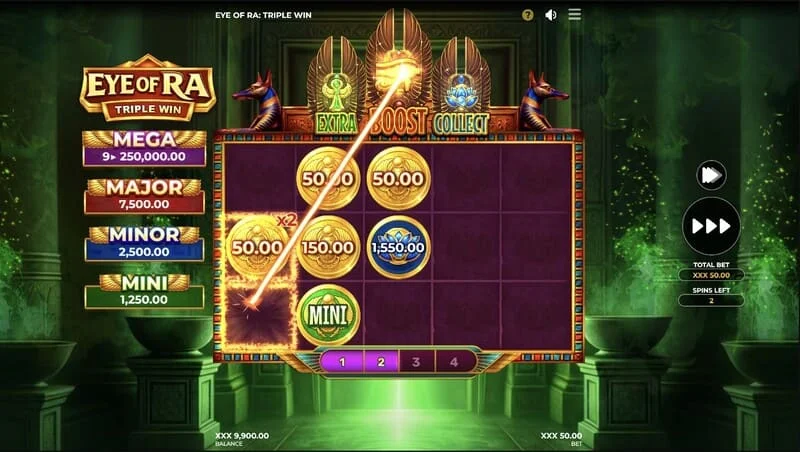 Eye of Ra Triple Win - gran pago por línea después de recolectar cofres